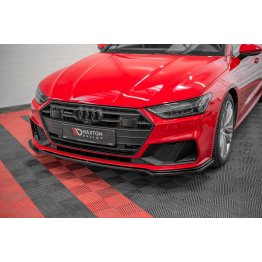 Накладка сплиттер на передний бампер на Audi A7 C8 S-Line